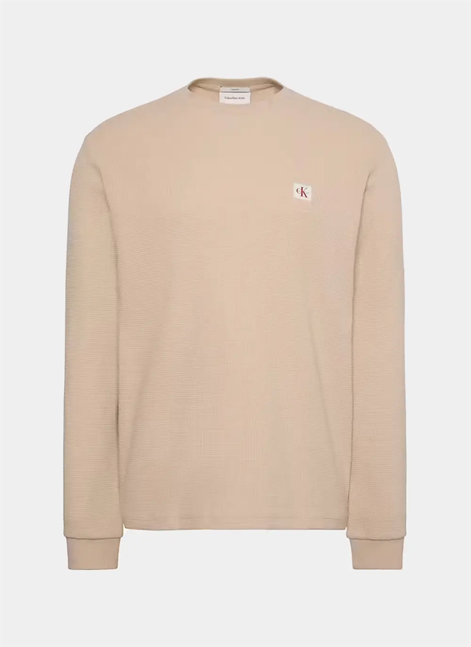 Calvin Klein Waffle Woven Label T-Shirt L/S