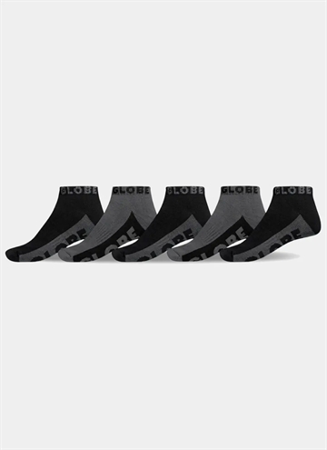 Globe Black/Grey Ankle 5 Pack Strømp