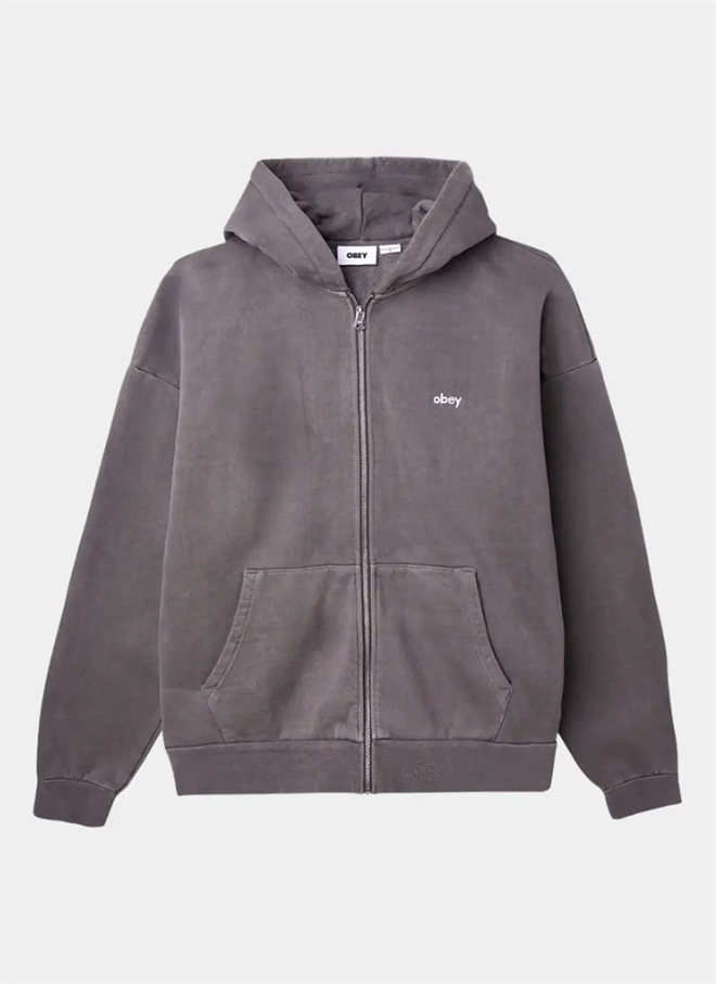 Obey Lowercase Pigment Ziphættetrøj