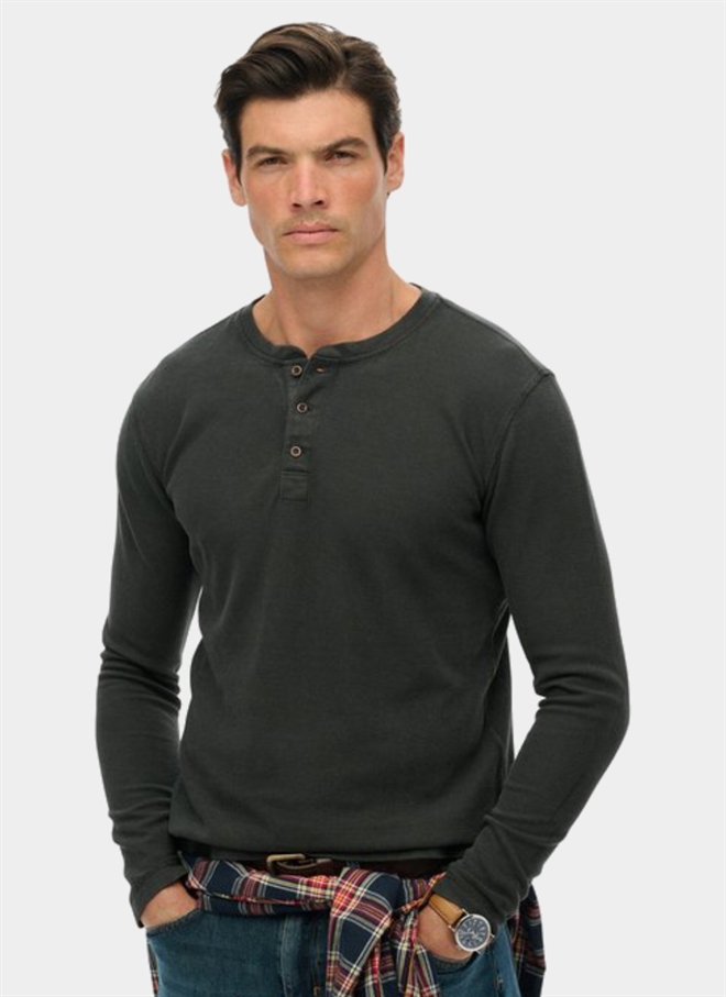 Superdry Waffle Henley T-Shirt L/S