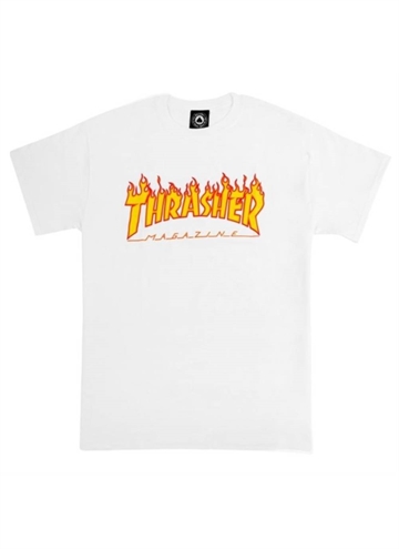 Flame T-shirt Fra Thrasher i Hvid