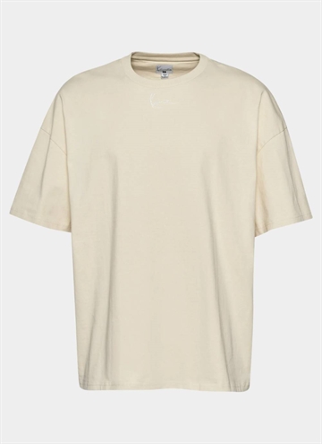 Karl Kani Small Signature Heavy Boxy T-Shirt i råhvid.