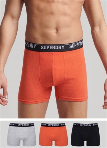Superdry Boxer Multi Triple Pack i sort/orange/grå.