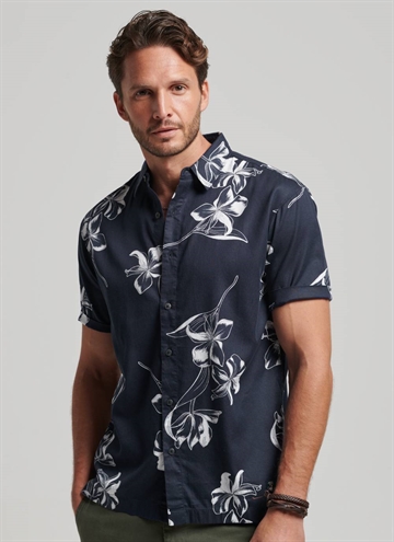 Navy Vintage Hawaiian skjorte fra Superdry.